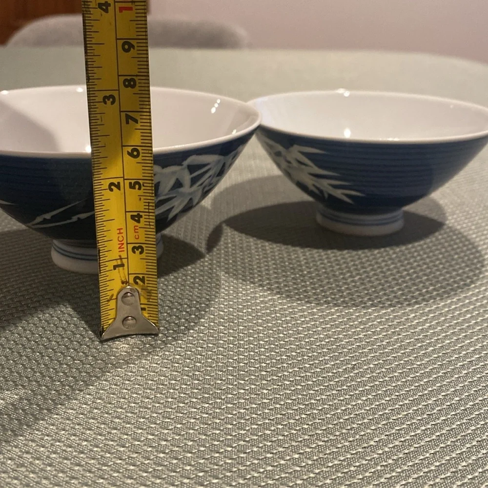 Set of 2 Vintage Porcelain Rice Noodle Bowls